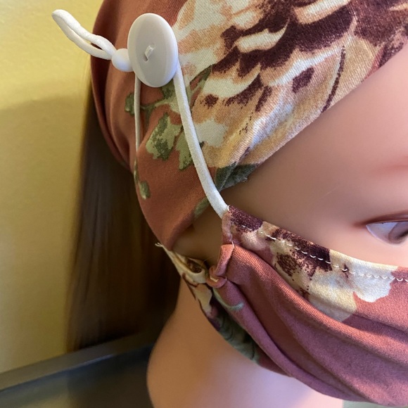 Multi Color Mayflower Head Wrap Face Mask - Picture 2 of 4